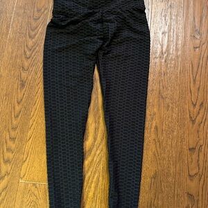 Black Textured Leggings